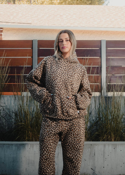 Felpa con cappuccio leopardata SWEATS® 
